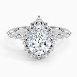 Delicate Moissanite Hidden Halo Ring