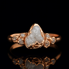 Elegant Natural Rough Diamond Engagement Ring
