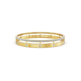 Minimalist Diva Lab Diamond Bangle in 14k Yellow Gold Plated