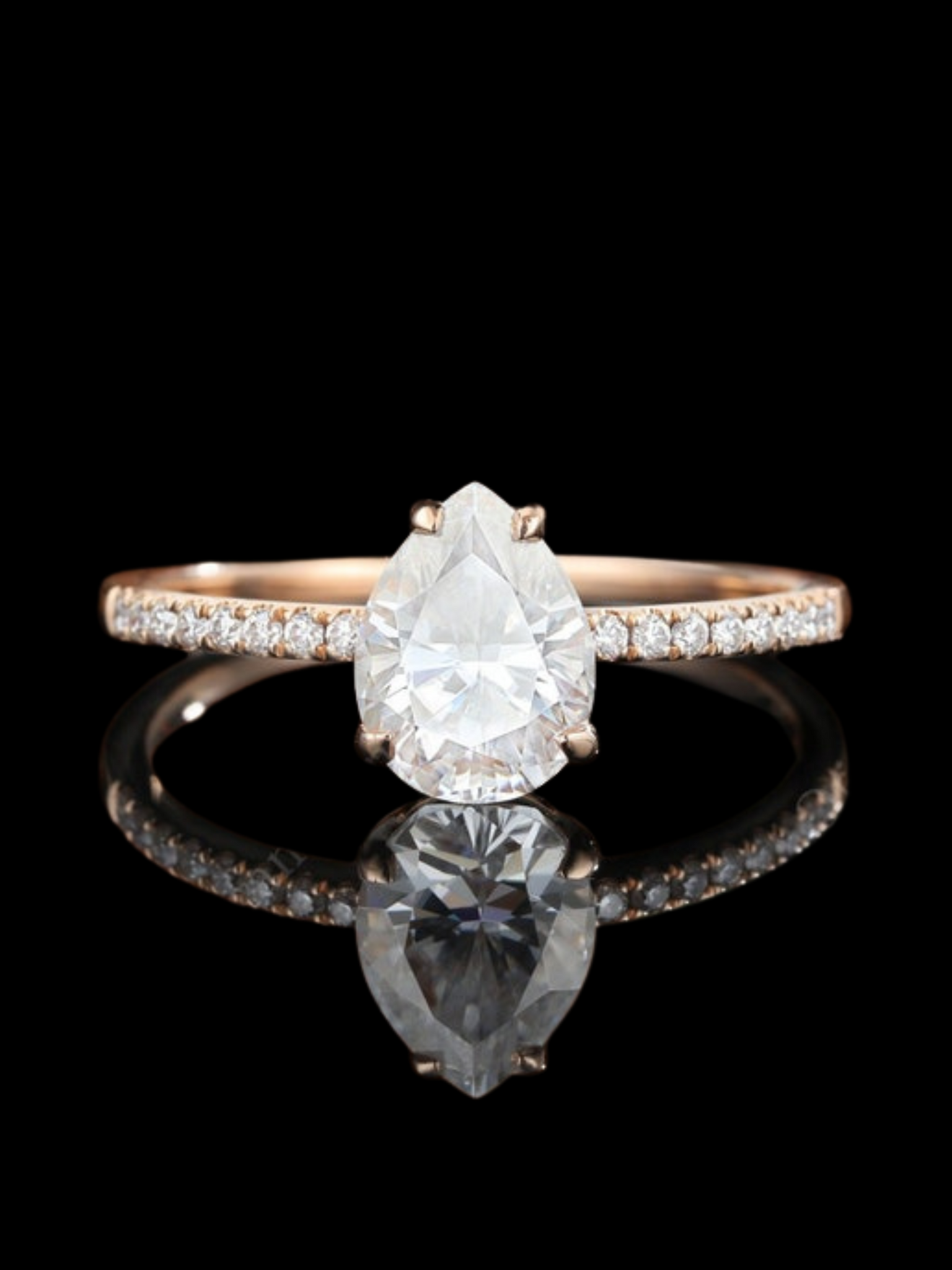 Pear & Round Cut Moissanite Cluster Engagement Ring