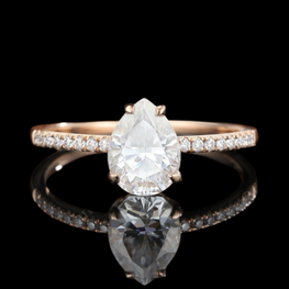 Pear & Round Cut Moissanite Cluster Engagement Ring