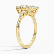 Affordable engagement ring with moss agate gemstone and gold band - Engagement Ring 