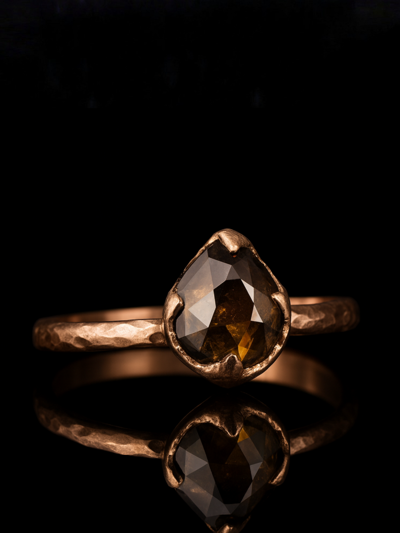 Elegant Natural Rough Diamond Wedding Ring