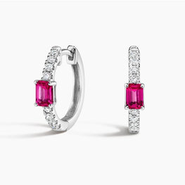 Beatrice Natural And Lab Diamond Hoop Earrings in Silver