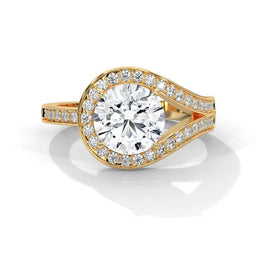 3.68 Ct round cut engagement diamond statement ring, yellow diamond engagement rings, 1.5 ct diamond ring, 2 carat engagement ring.