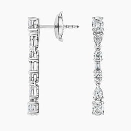 Mireille Moissanite Diamond Drop Earrings in Silver