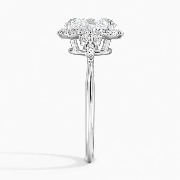 Luxury Moissanite Hidden Halo Bridal Ring