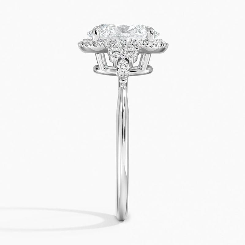 Luxury Moissanite Hidden Halo Bridal Ring