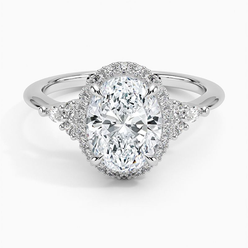 Luxury Moissanite Hidden Halo Bridal Ring