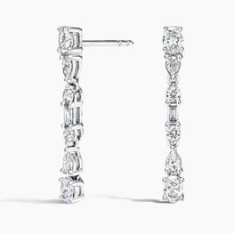 Mireille Moissanite Diamond Drop Earrings in Silver