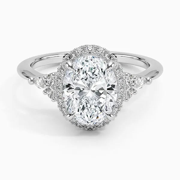 Luxury Moissanite Hidden Halo Bridal Ring