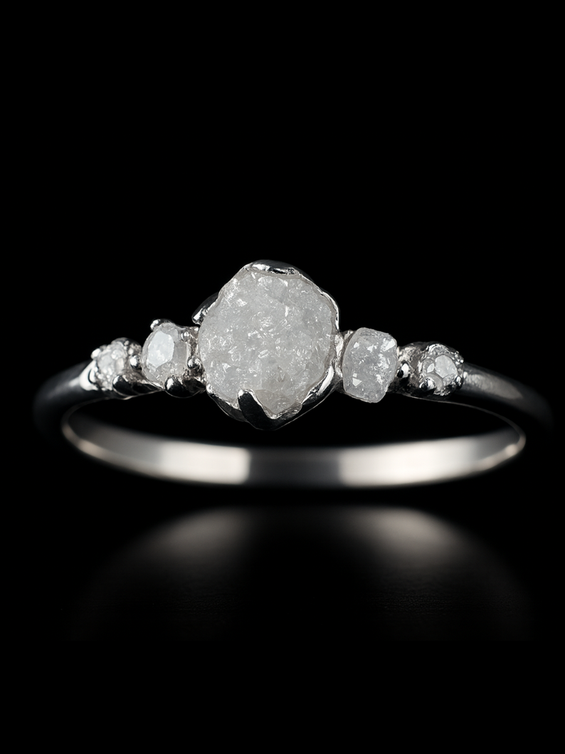 Rough & Natural Diamond Elegant Wedding Ring
