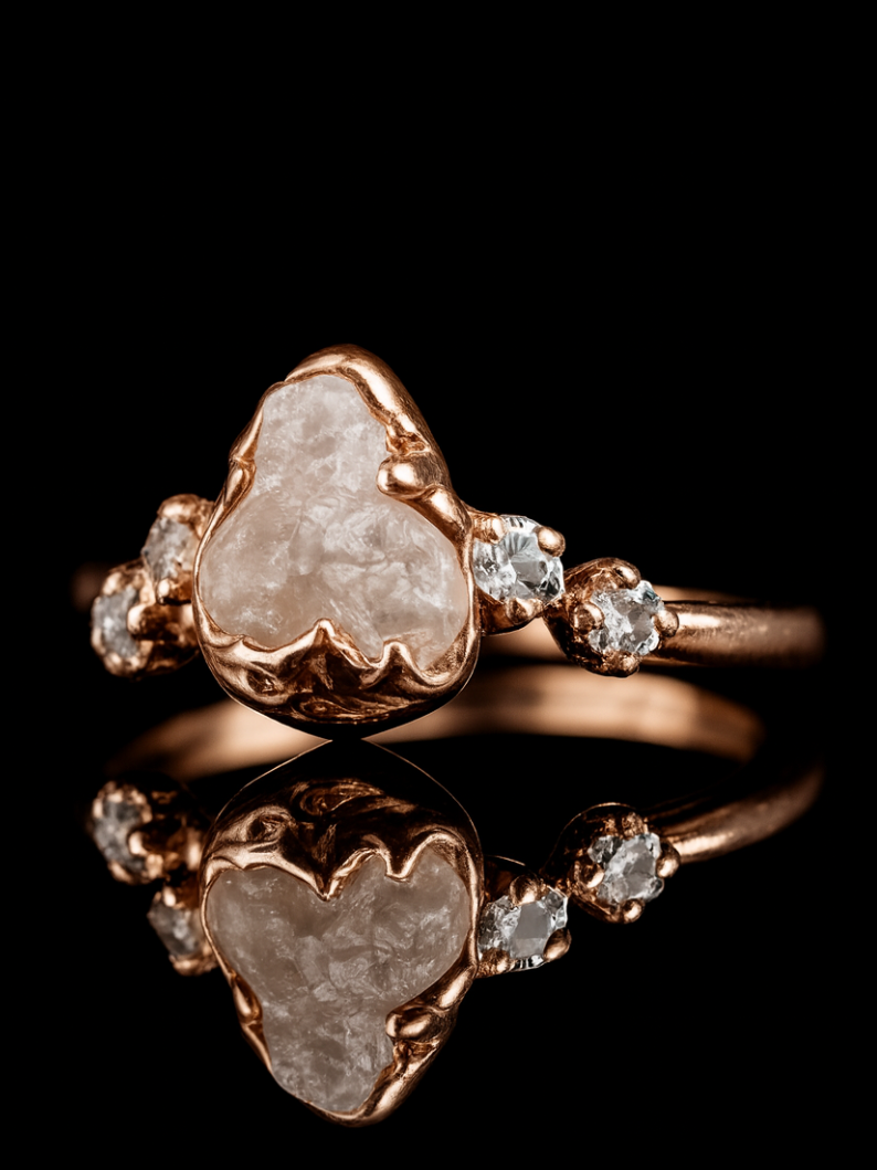 Natural & Rough Diamond Elegant Wedding Ring