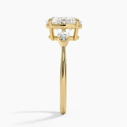 Custom engagement ring in yellow gold with lab grown diamond - Gold Engagement Ring . 