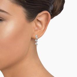 Wisteria Moissanite Diamond Dangle Earrings in Silver
