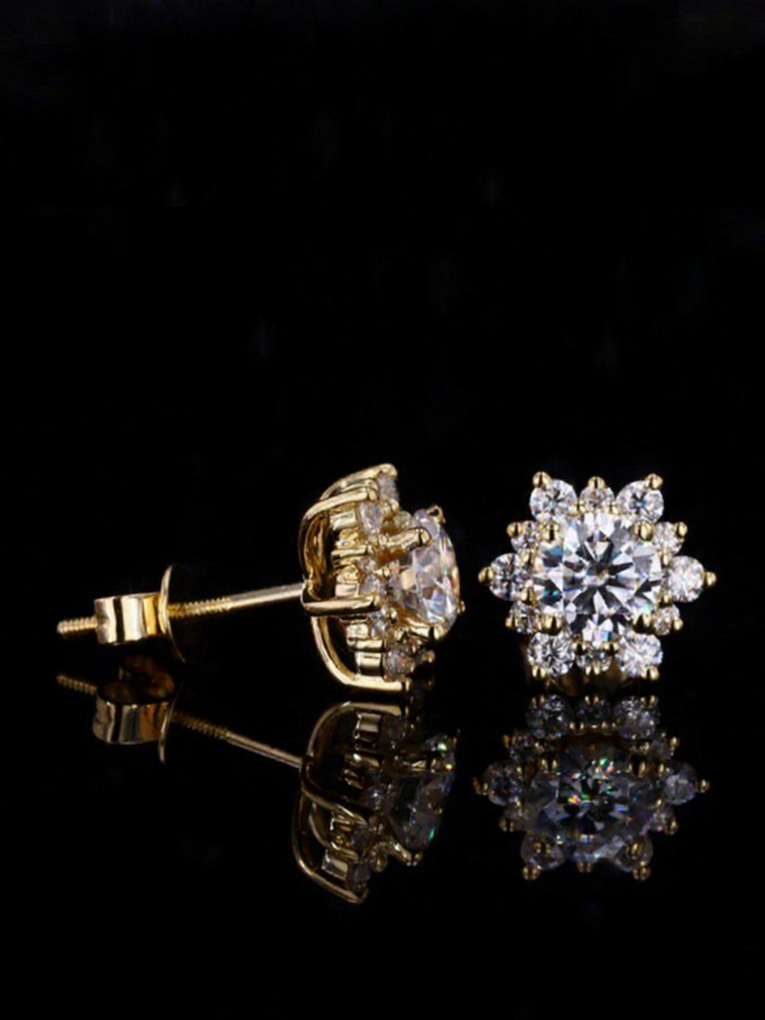Moissanite Screw Back Style Earrings