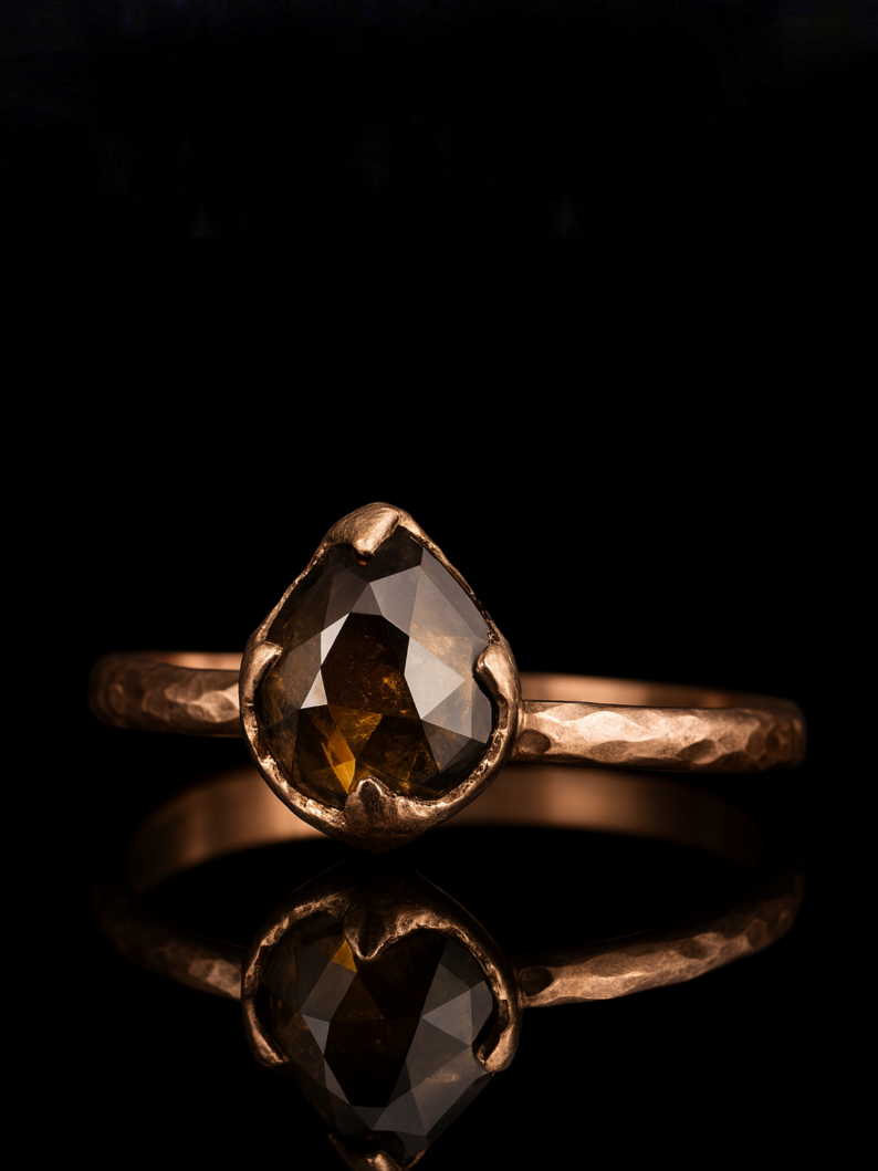 Elegant Natural Rough Diamond Wedding Ring
