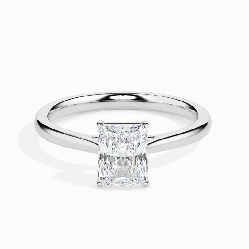 1 ct Radiant Moissanite Diamond Solitaire Ring