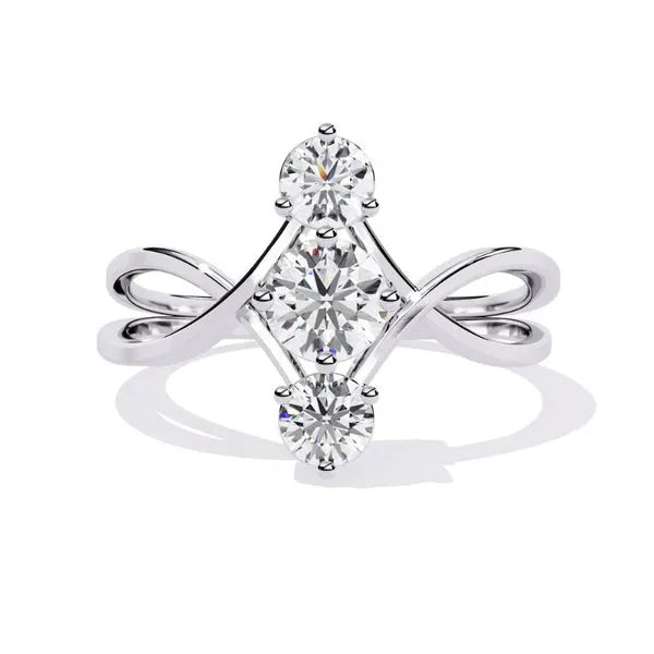 Modern Moissanite Twisted Ring