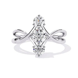 Modern Moissanite Twisted Ring