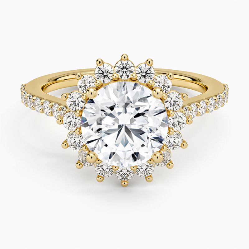Delicate Moissanite Solitaire Halo Ring