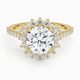 Delicate Moissanite Solitaire Halo Ring