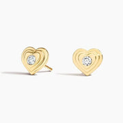 0.24 Ct Heart Saped Gold Diamond Earrings For Custom And Jewerly      