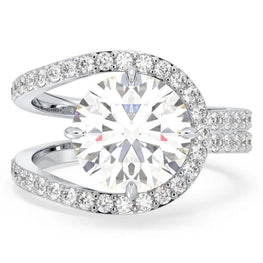 Round Moissanite Statement Ring For Wedding