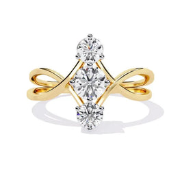 Modern Moissanite Twisted Ring