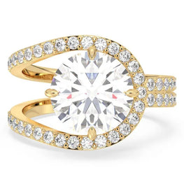 Round Moissanite Statement Ring For Wedding