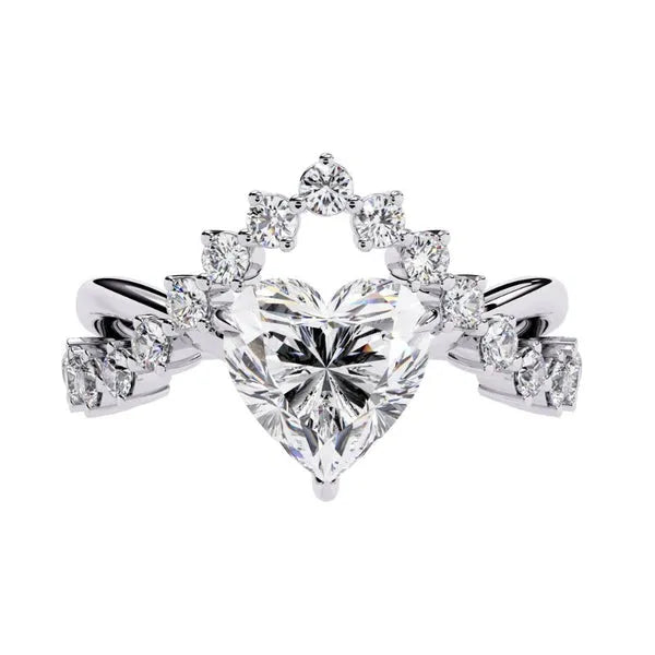 Delicate Moissanite Unique Chevron Ring