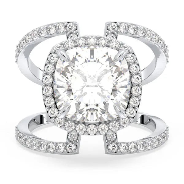 Statement Ring Cushion Moissanite Ring For Party Look