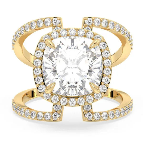 Statement Ring Cushion Moissanite Ring For Party Look