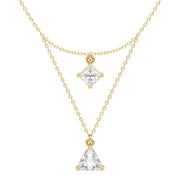 1.54 Ct Dainty gold cross necklace with small cross pendant.
