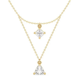1.54 Ct Dainty gold cross necklace with small cross pendant.