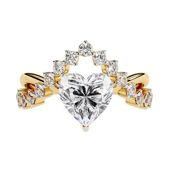 Delicate Moissanite Unique Chevron Ring