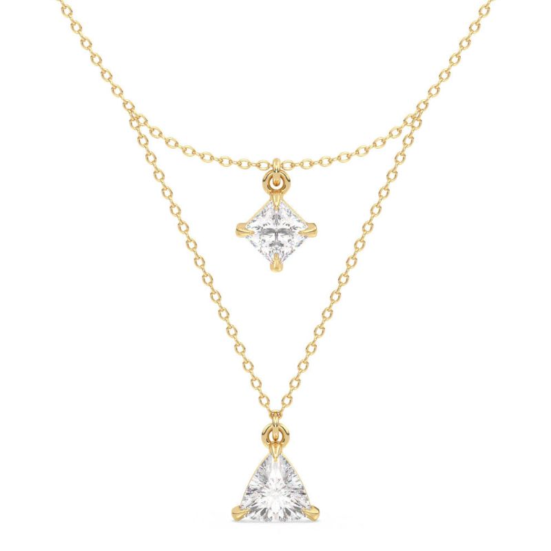 Two Delicate Moissanite Layered Necklace