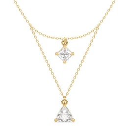 Two Delicate Moissanite Layered Necklace