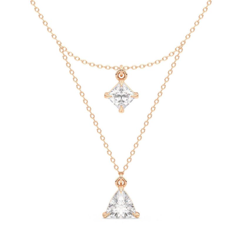 Two Delicate Moissanite Layered Necklace