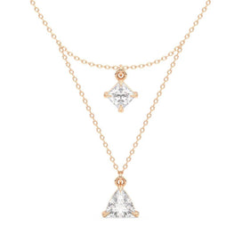 Two Delicate Moissanite Layered Necklace