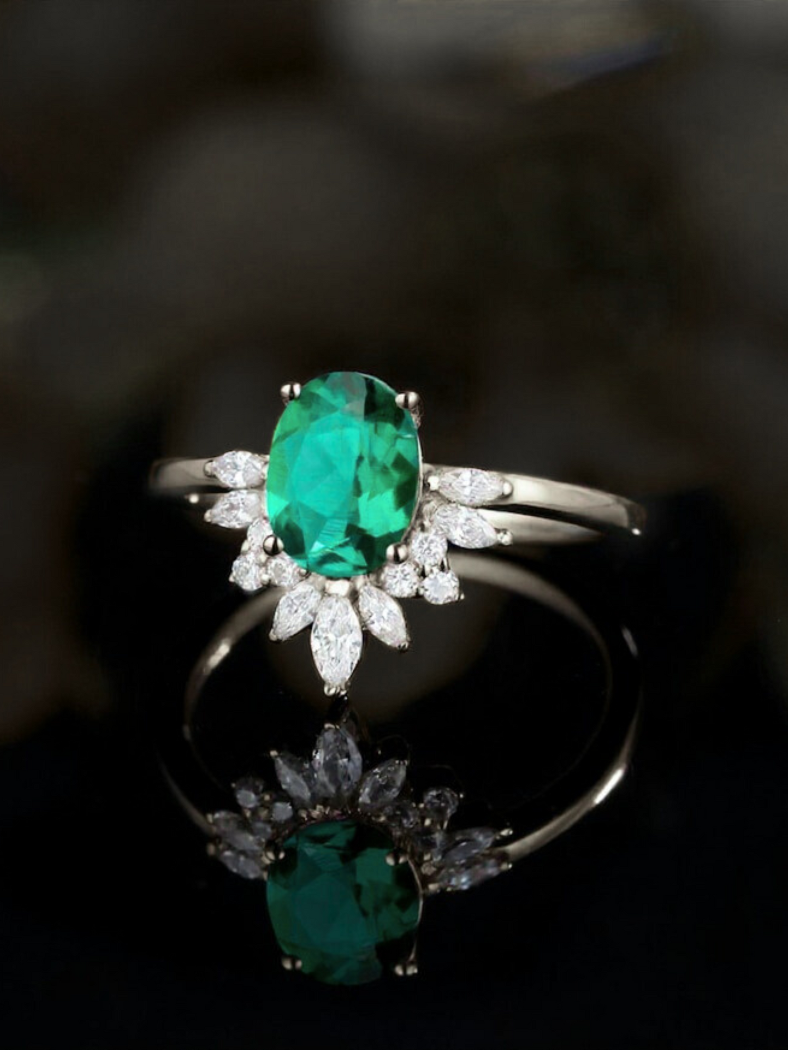 Oval & Marquise Cluster wedding Ring