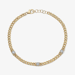 Maya Illusion Round Diamond Curb Chain Bracelet
