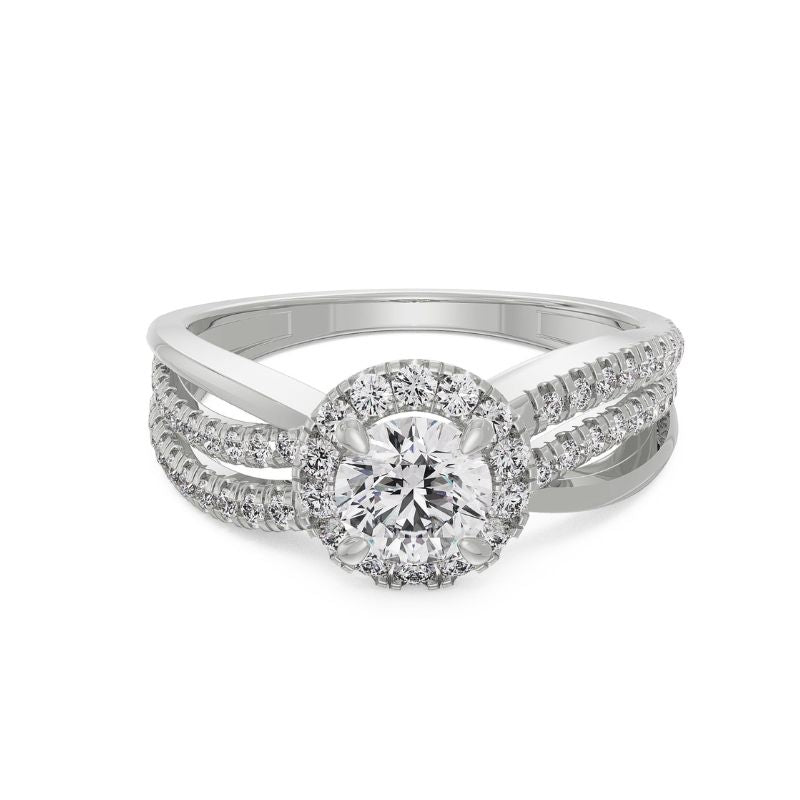 Artistic Round Moissanite Diamond Twisted Ring