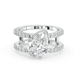 Elegant Pear & Round Moissanite Statement Ring