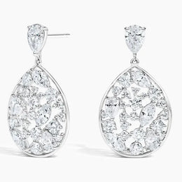 3.84 Ct White Gold Diamond Mix Shape Diamond Earrings For Unique 