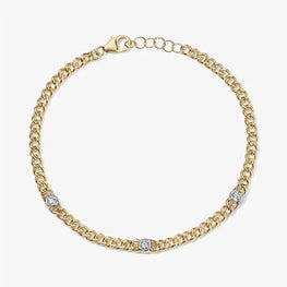 Maya Illusion Round Diamond Curb Chain Bracelet