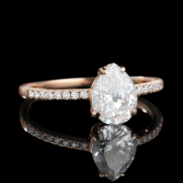 Pear & Round Cut Moissanite Cluster Engagement Ring