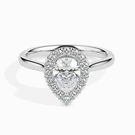 4.21 Ct Pear Cut Halo Moissanite Sprico Ring