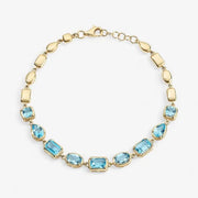 4.84 Ct Emerald Cut Blue Diamond Bracelect For Jewerlly 