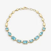 4.84 Ct Emerald Cut Blue Diamond Bracelect For Jewerlly 